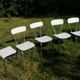 Dining table and chairs in formica white whole