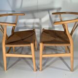 2 Wegner model Y chairs in beech