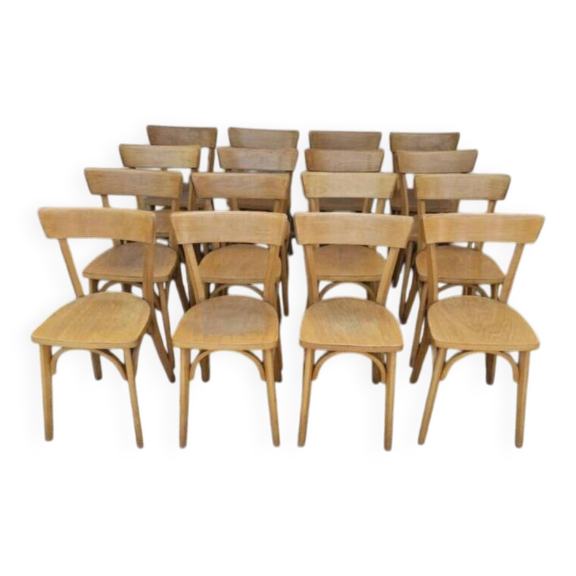 Lot de 16 chaises de bistrot Luterma, années 1960