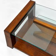 Wood and glass coffee table, 1980s