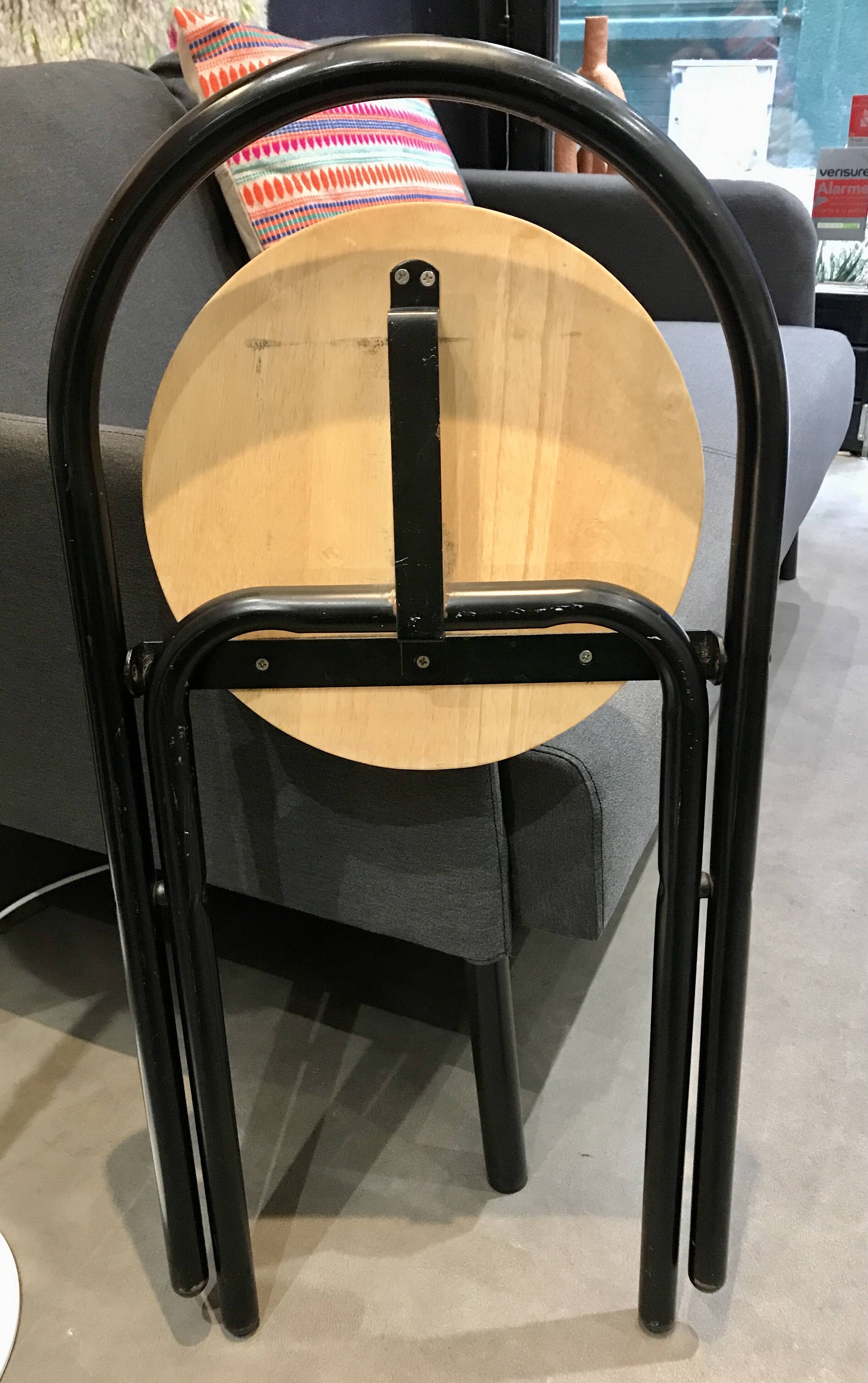 Wood and metal stool