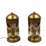 Ensemble de 2 lampes de table en laiton du milieu du siècle, Italie années 1940