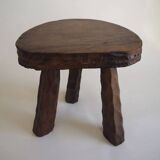 Pair of wooden tripod stools