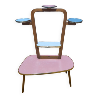 Vintage plant holder, colorful formica