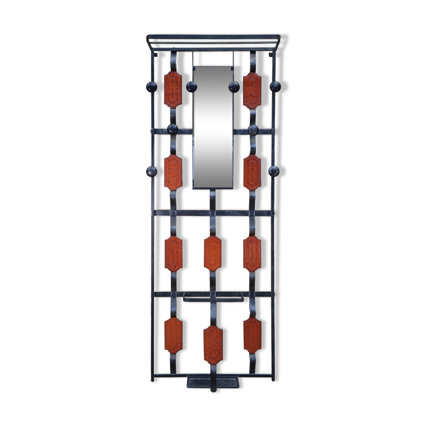 Vintage coat rack in ceramic and metal 1960