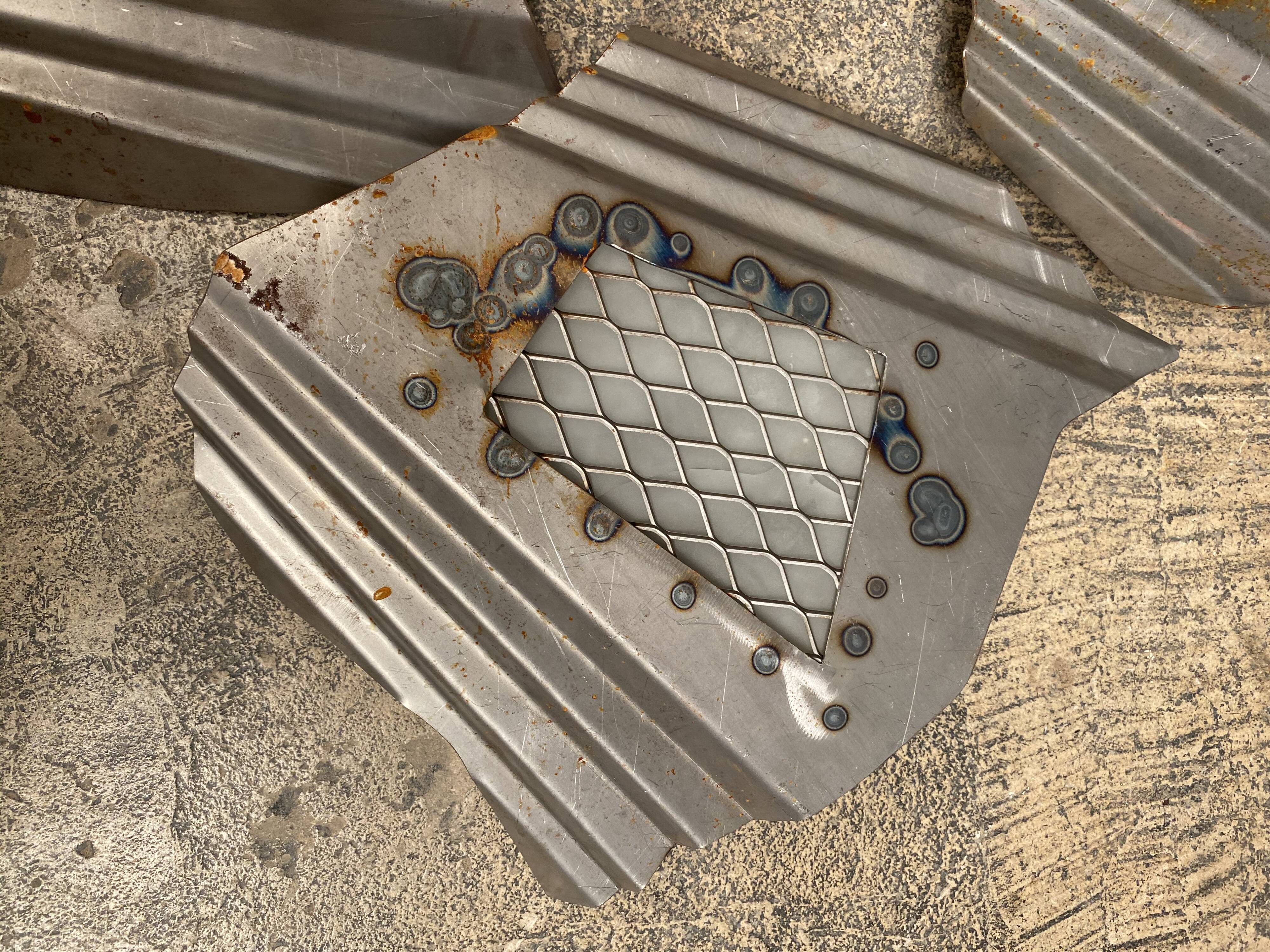 Lot of ten wall sconces industrial design steel