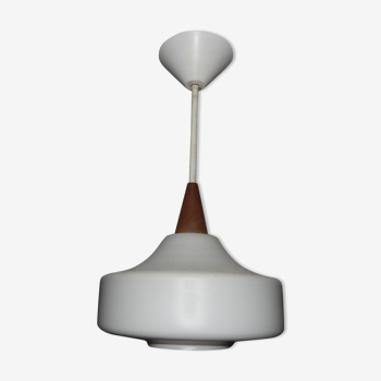 Suspension opaline scandinave, années 50/60