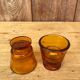 Set of 8 shells in amber glass duralex