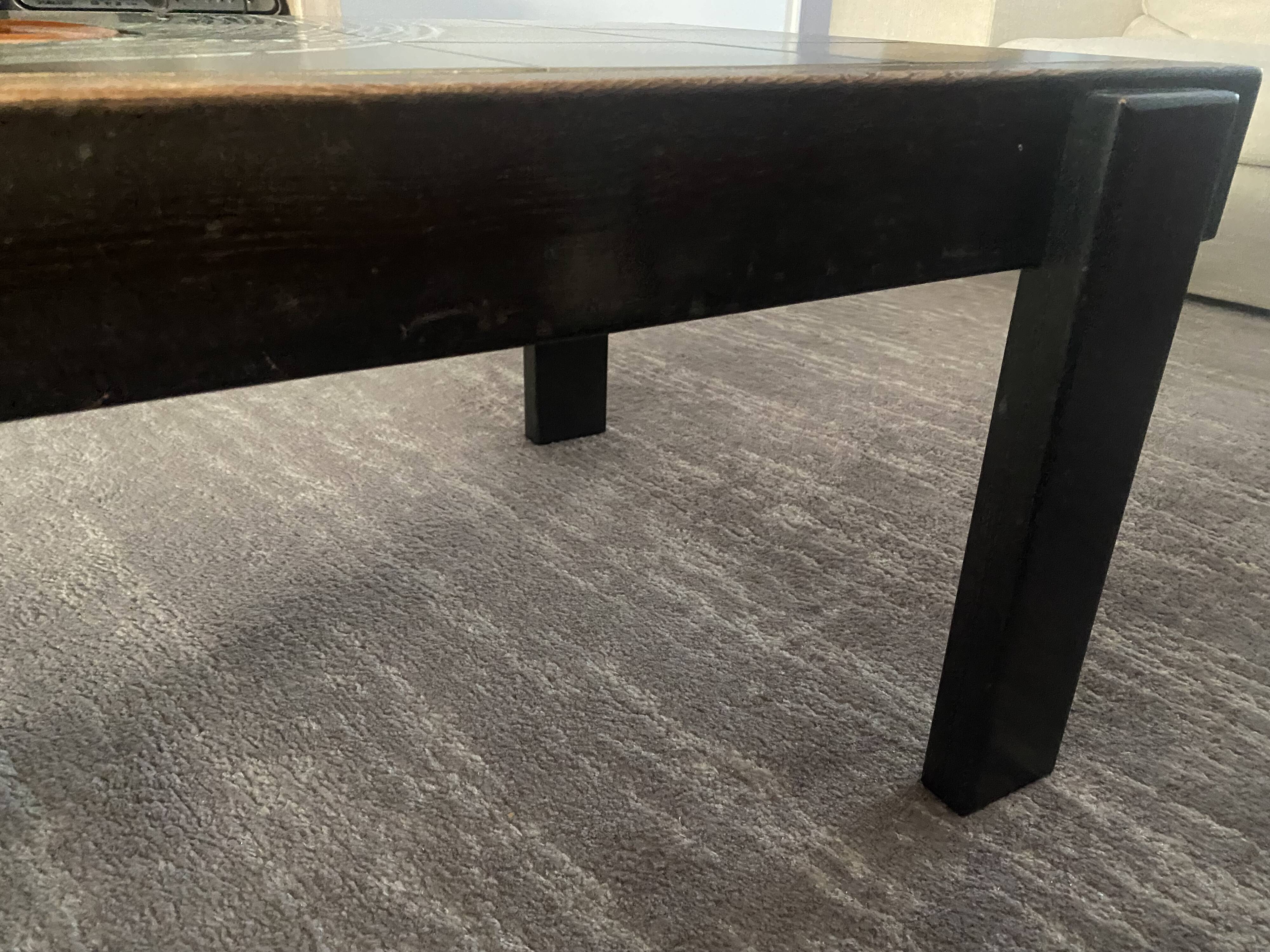 Table basse céramique bois style Vallauris