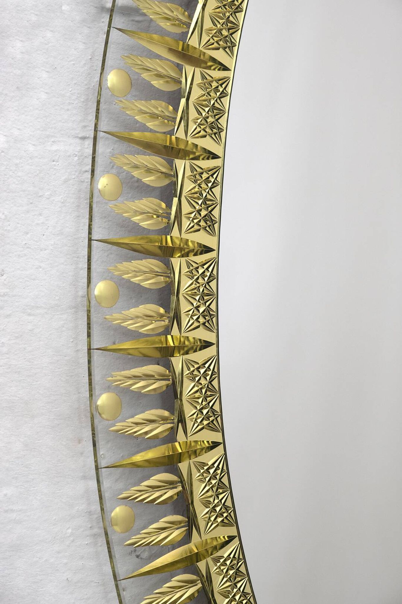 Cristal Art Mid-Century Modern Italian Ground and Gilded Mirror, 1960s