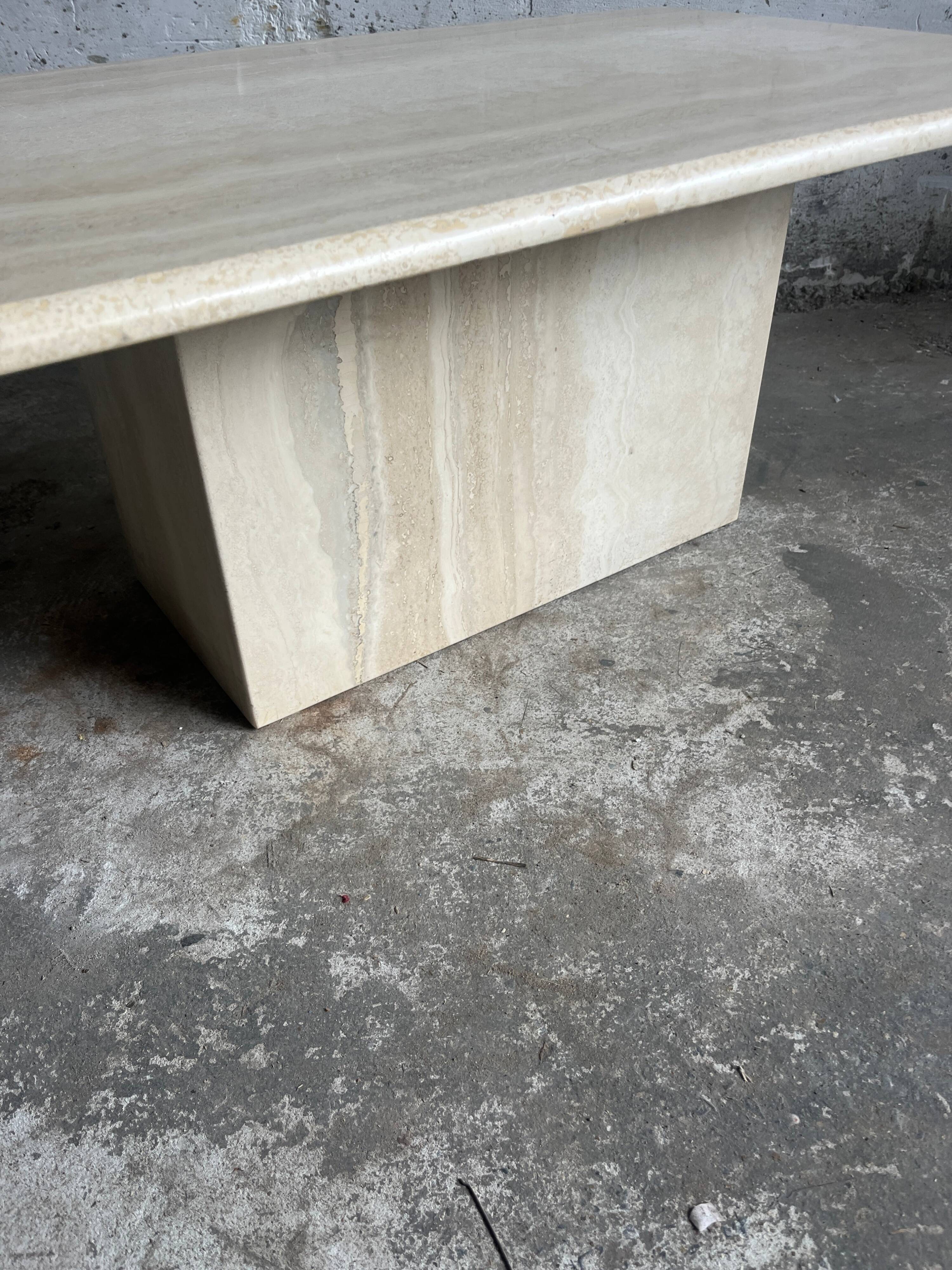 Italian coffee table in travertine – 1970s