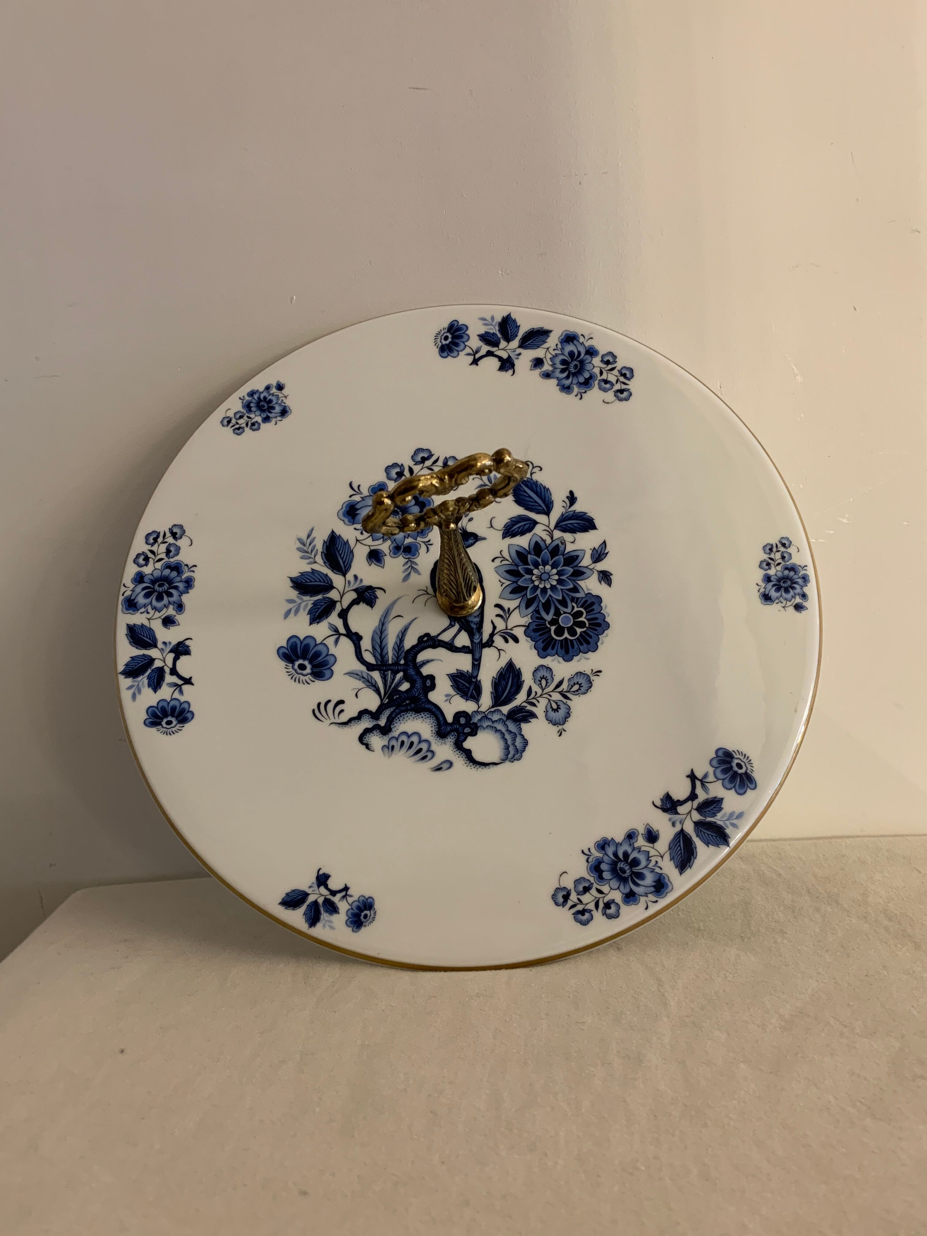 Limoges blue and white porcelain platter