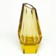 Vase Art Déco, cristal jaune, conçu par J. Hoffmann, Tchécoslovaquie, années 1930.