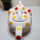 White polka dot Elephant teapot, vintage French