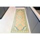 1970s Vintage Turkish Oushak Handmade Wool Cotton Orange Runner Rug 117x312