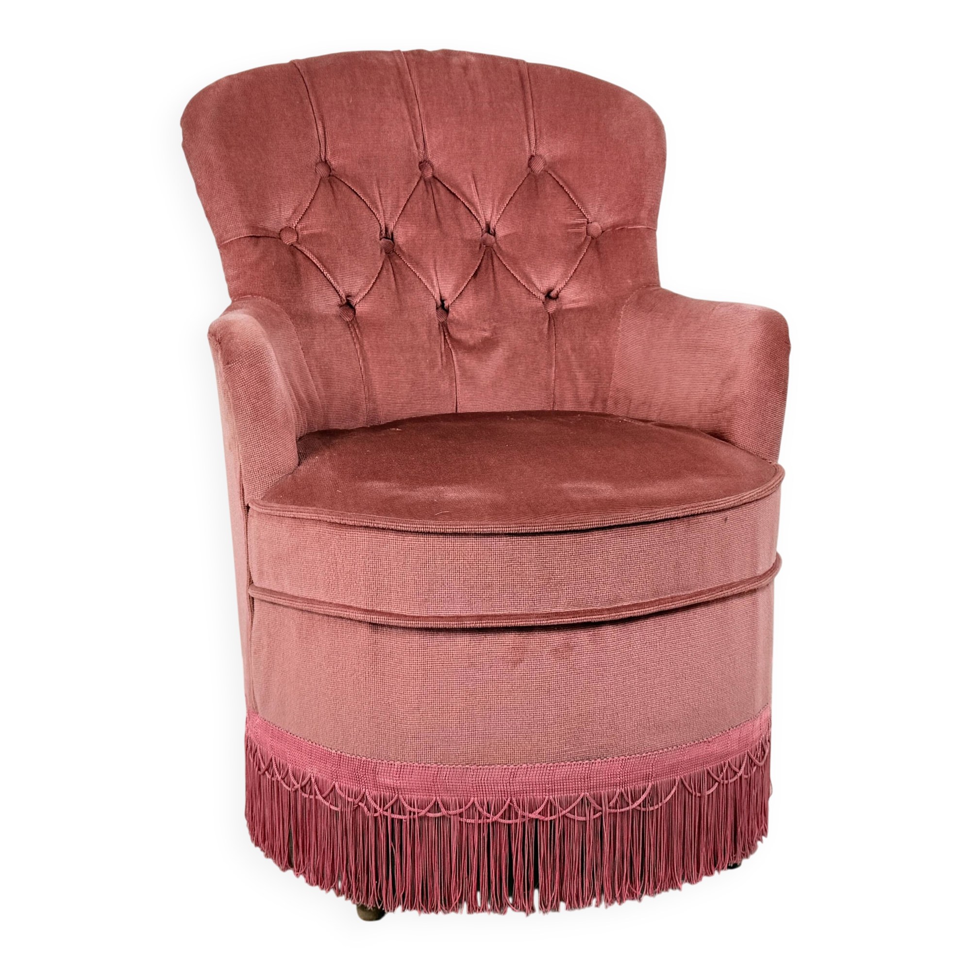 Pink velvet boudoir cocktail armchair