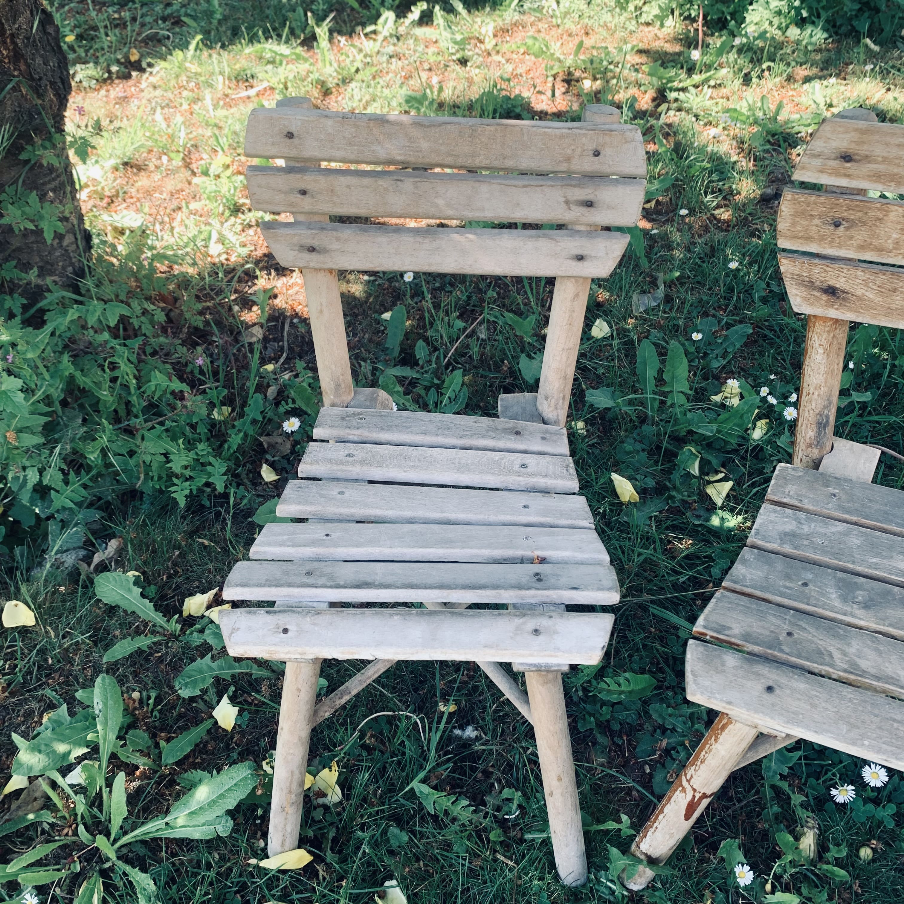 Pair of children's garden chairs