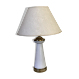 Opaline and brass table lamp