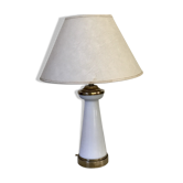 Opaline and brass table lamp