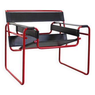 Wassily Chair Black Leather Marcel Breuer Knoll Seats