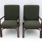 Ensemble Art Déco italien Bouclè vert composé de deux fauteuils et d'un petit canapé, années 1930