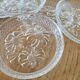 5 transparent glass coasters
