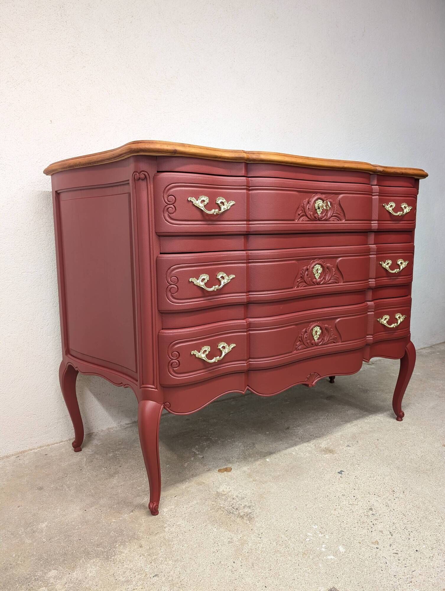 Vintage cherry wood commode refurbished