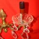 pair of bronze and crystal wall lights with 2 arms