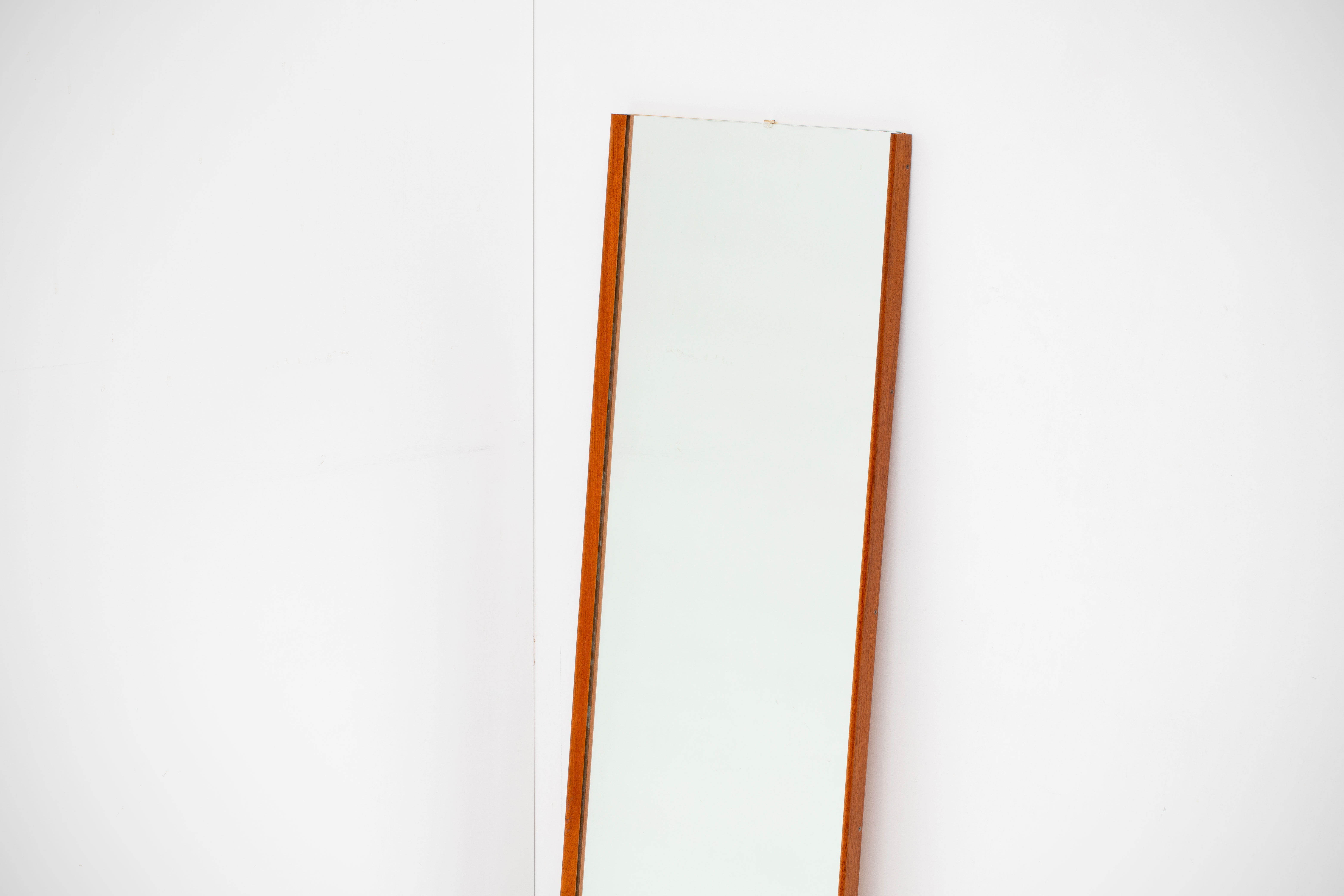 Scandinavian vintage rectangular teak mirror, 1960.