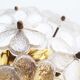 Petite brass and Murano glass flower flush mount light by E. Palme