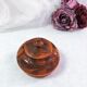 Handmade wooden box brown copper polychrome vintage