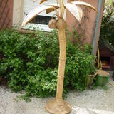 Rattan palm floor lamp by Mario Lopez Torres, 1970