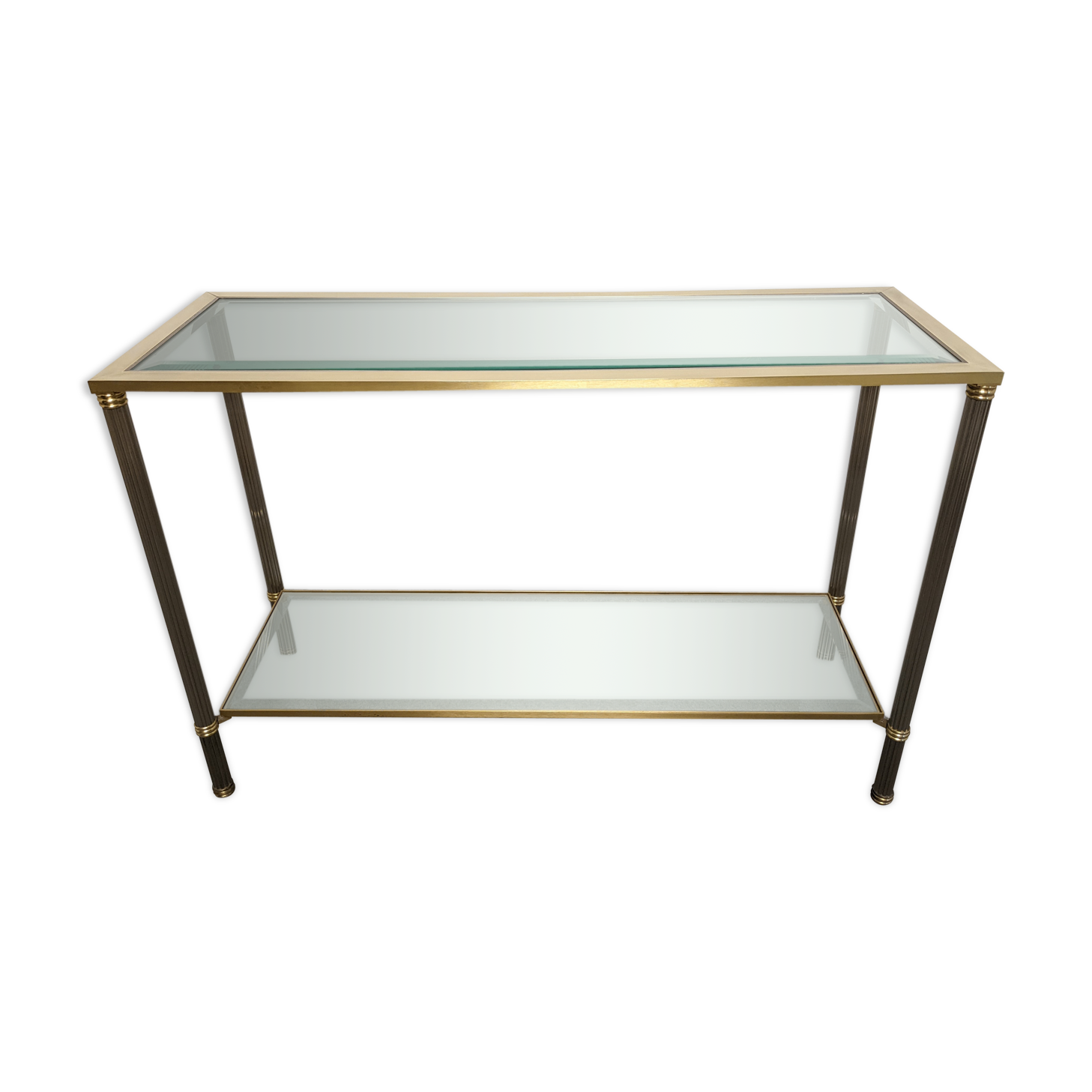 Glass and brass console from the 70s