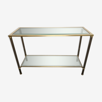 Glass and brass console from the 70s