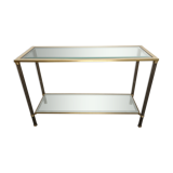 Glass and brass console from the 70s