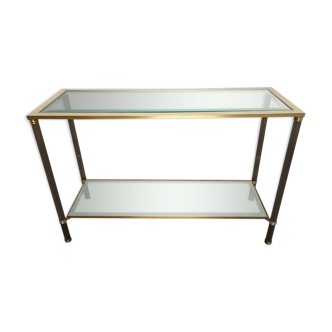 Glass and brass console from the 70s
