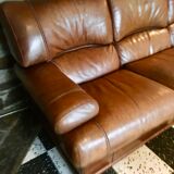 Sofa and leather armchair