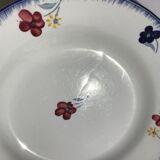 7 blue edge flat plates Mary Lou Digoin