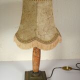 Marble and brass column lamp