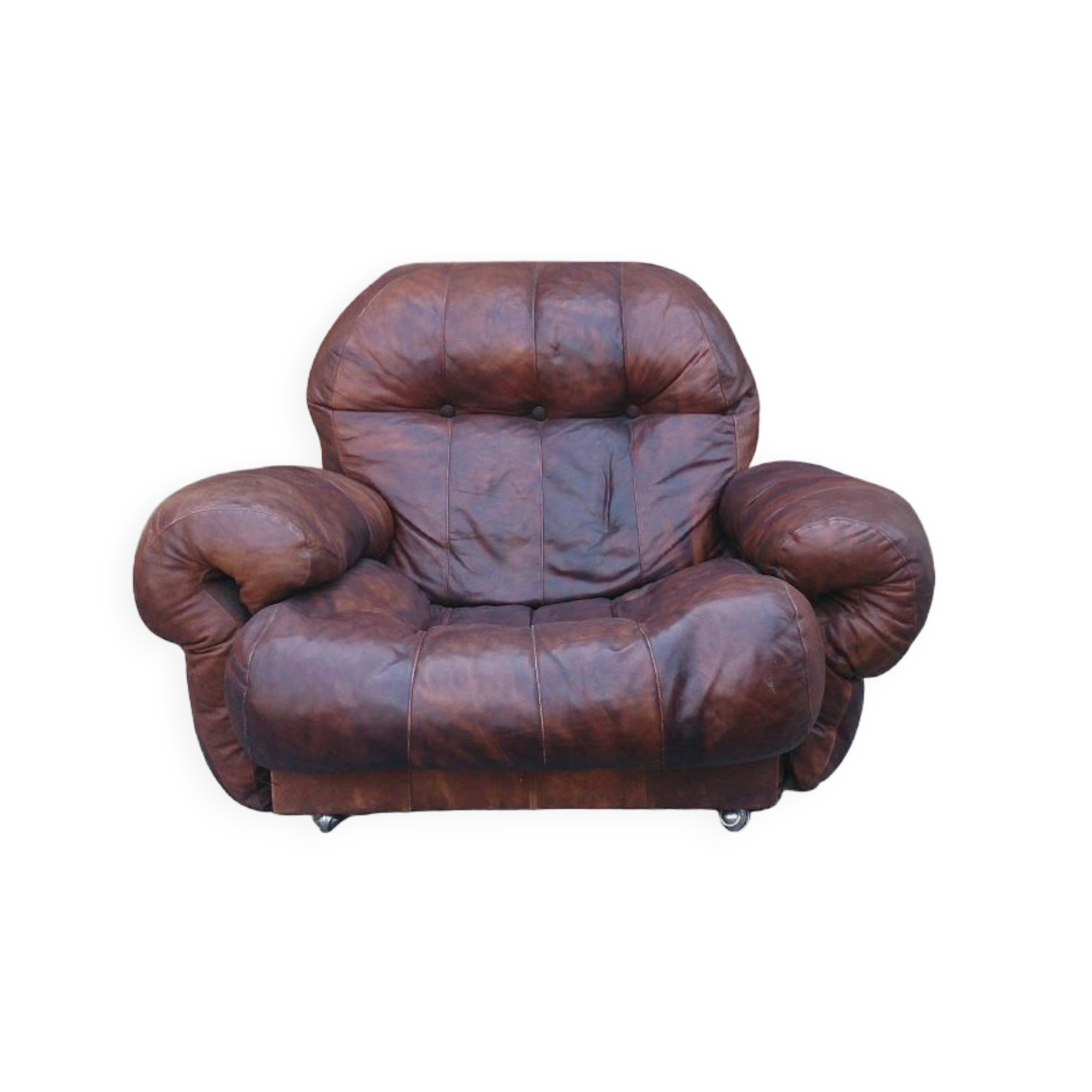 Vintage brown leather lounge chair