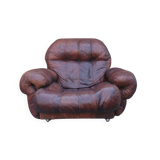 Vintage brown leather lounge chair