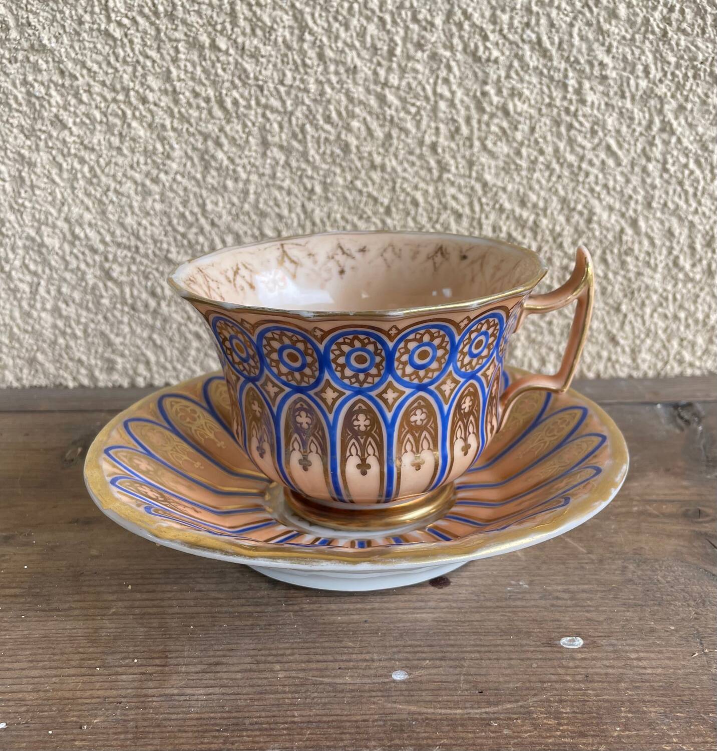 Mocha Cup and Saucer Mug Paris Table Porcelain Napoleon III Style 19th Century