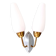 Vintage double wall light in brass and white opaline, 1950s-60s