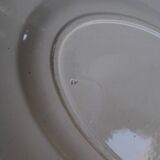 Oval plate in earthenware decoration garland Louis XVI green