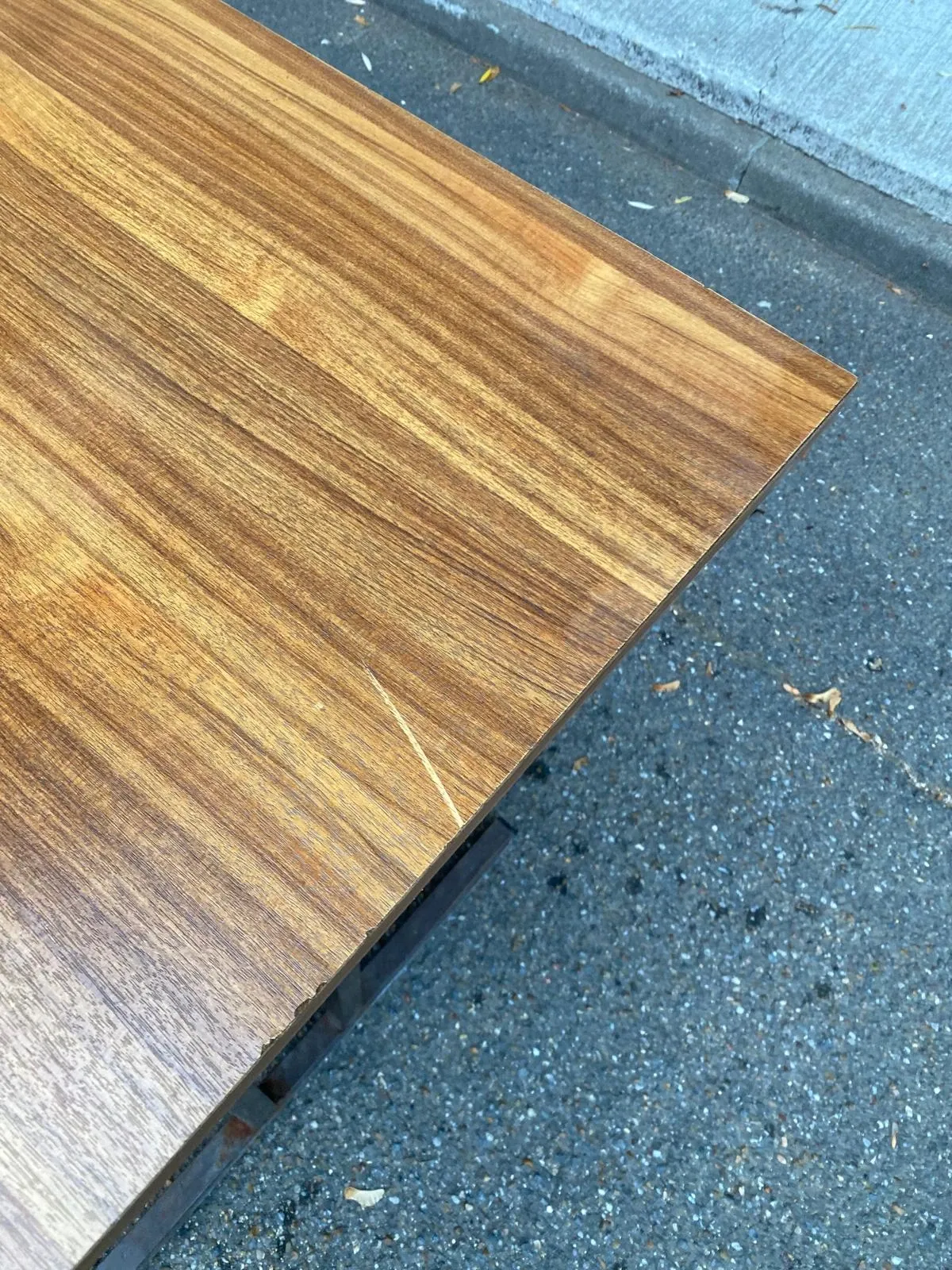 Mid-Century wooden and steel folding table brown 1970 120x70cm