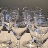 Baccarat 10 small antique glasses for white wine/port