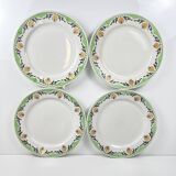 Set of 4 Sarreguemines "Maroussia" dinner plates, early 20th century