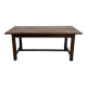 Solid pine work table, grooved top, satin brown finish, year