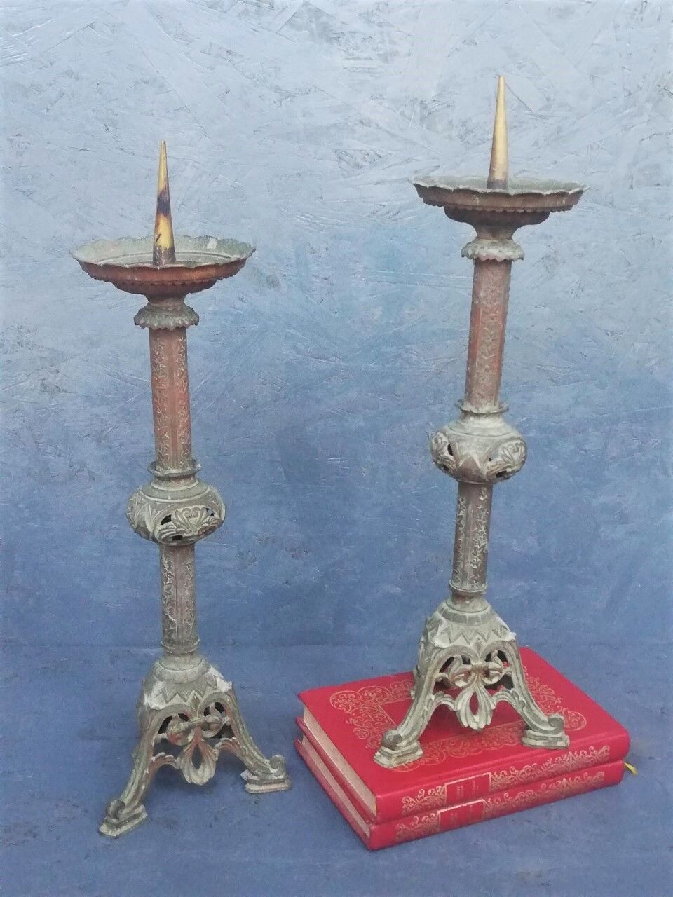 Pair of candlesticks or church candlesticks