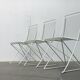 White postmodern Kreuzschwinger chairs by Till Behrens for Schlubach, 1980s, set of 3.